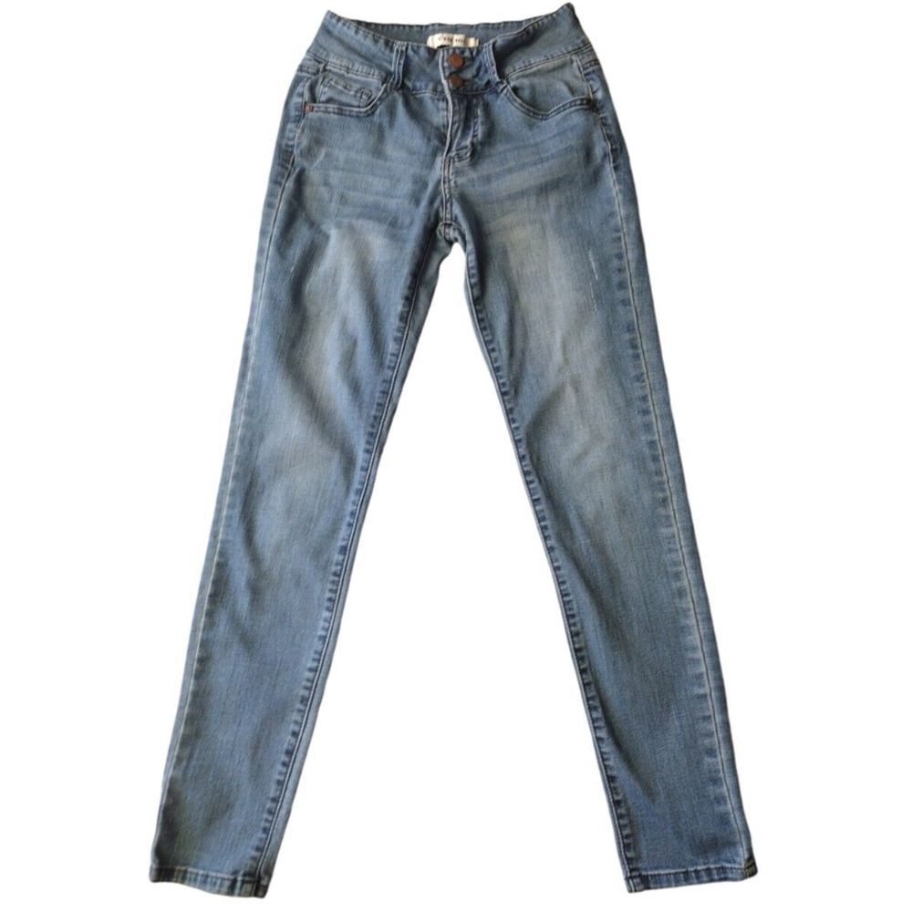 C'est Toi Jeans Women's Size‎ 5 Blue High Rise Skinny Distressed Denim Juniors